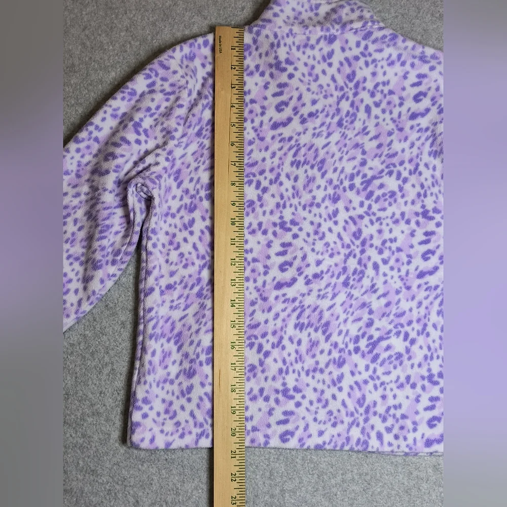 Eddie Bauer Fleece Jacket Girls M 10/12 Leopard Print Full Zip